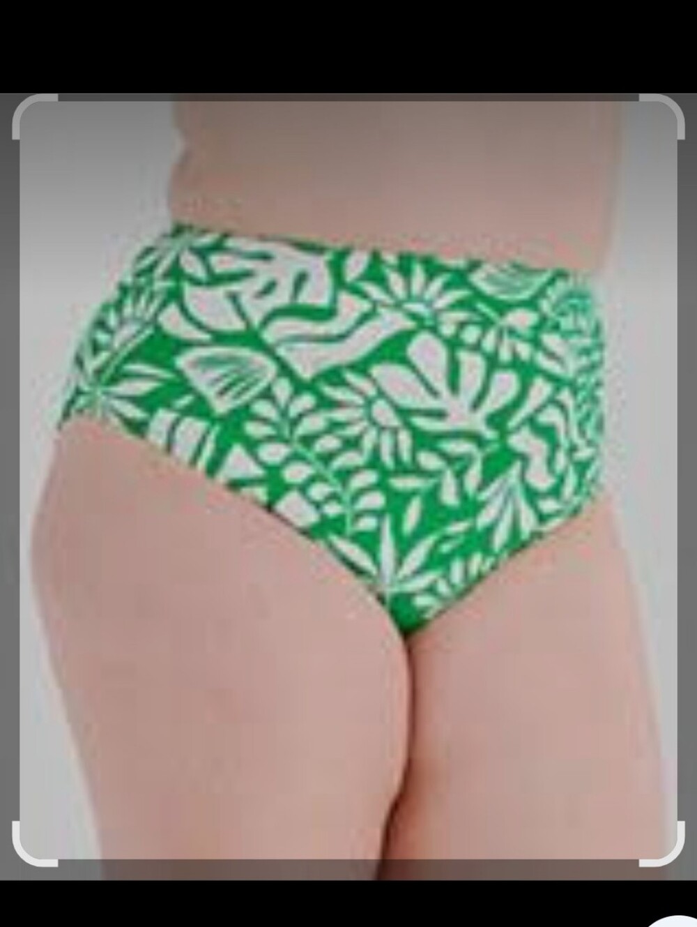 Green Floral Freshwater Banded High Leg Swim Bottoms
